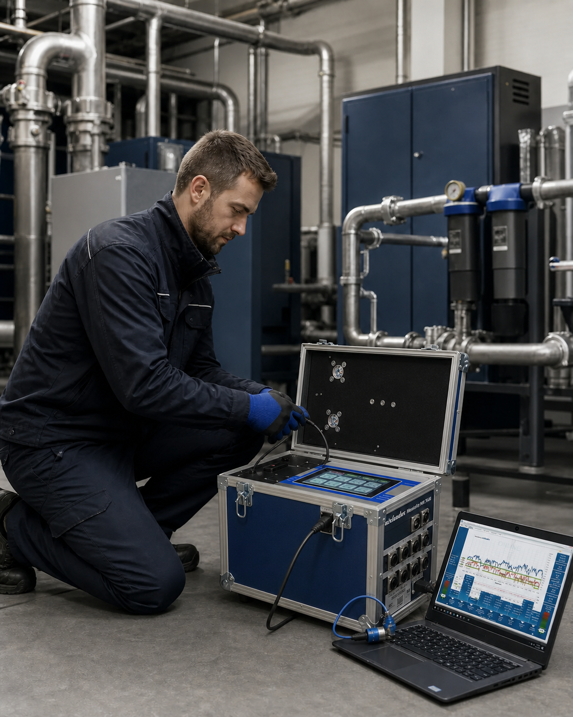 Mess- und Simulations-System zur Auswertung eines Druckluft-Audits