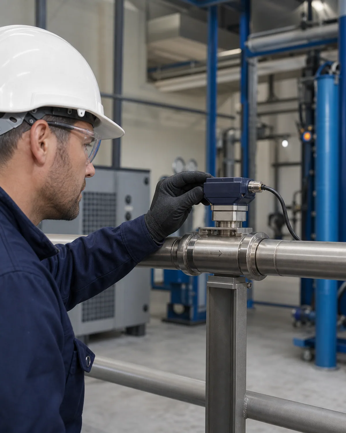 Volumenstromsensor in einer Druckluftleitung